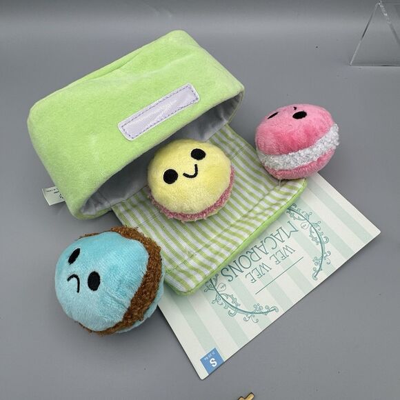 Bark Box Wee Wee Macarons Multi Party Toy Crinkle Squeaker Small 0-20lbs Dog Toy - Picture 1 of 7